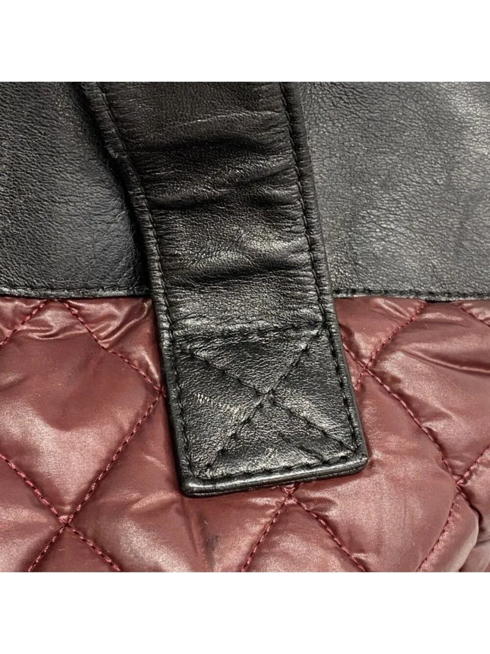 Chanel Tote Coco Cocoon Leather Nylon Red Black Gold